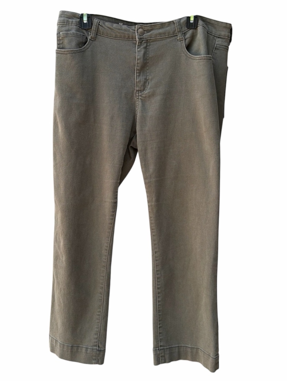 A.N.A  Olive  Stretch Straight Cropped Pants Women Size 16
